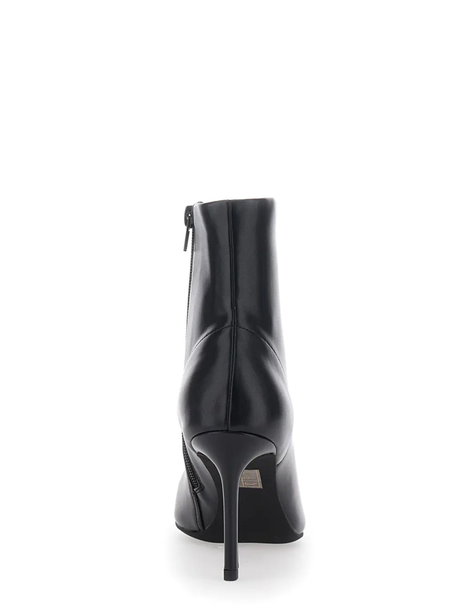 Botine NIXIE BOOTIE ankle boots with heel and pointed toe in black leather for women - Img 4