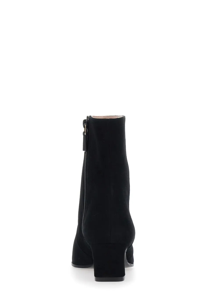 Botine 'Stassi' Black Ankle Boots with Side Zip Closure and Medium Heel in Leather for Women - Img 4