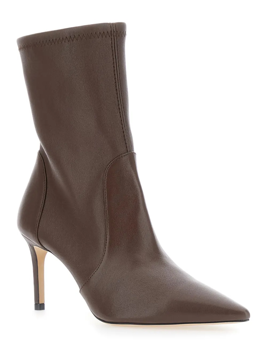 Botine 'Stuart Power' Brown Ankle Boots with High Heel and Pointed Toe in Leather for Women - Img 2
