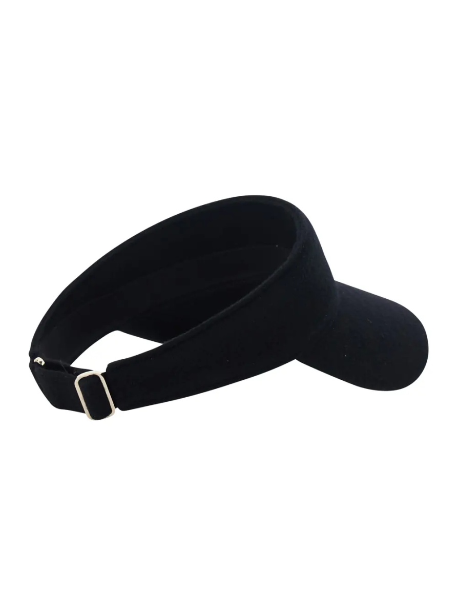 Caciula 'Berkley' Black Visor with Curved Brim and Logo Plate on the Side in Wool for Women - Img 2