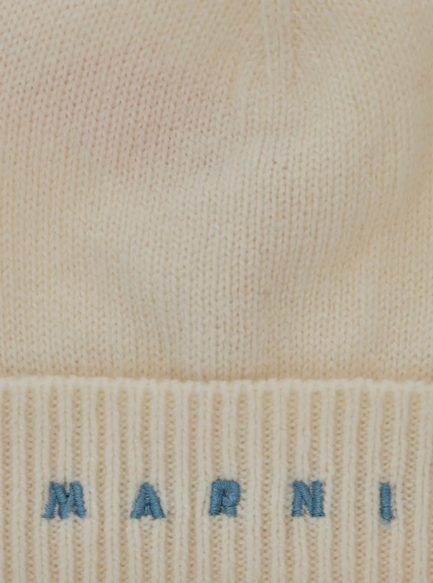 Caciula Unisex Hat in White Wool and Cashmere for Boy - Img 3