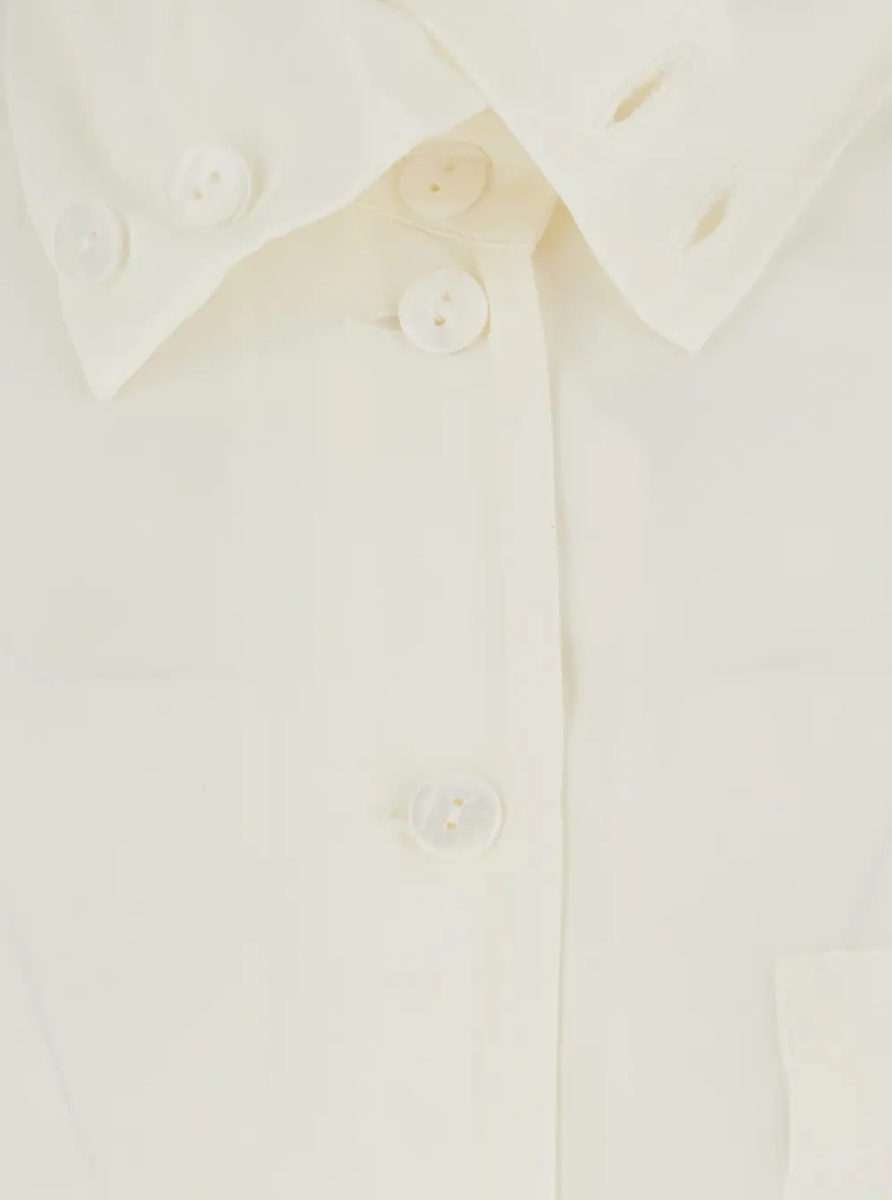 Camasa Beige shirt with collar and long sleeves in cotton, unisex - Img 2