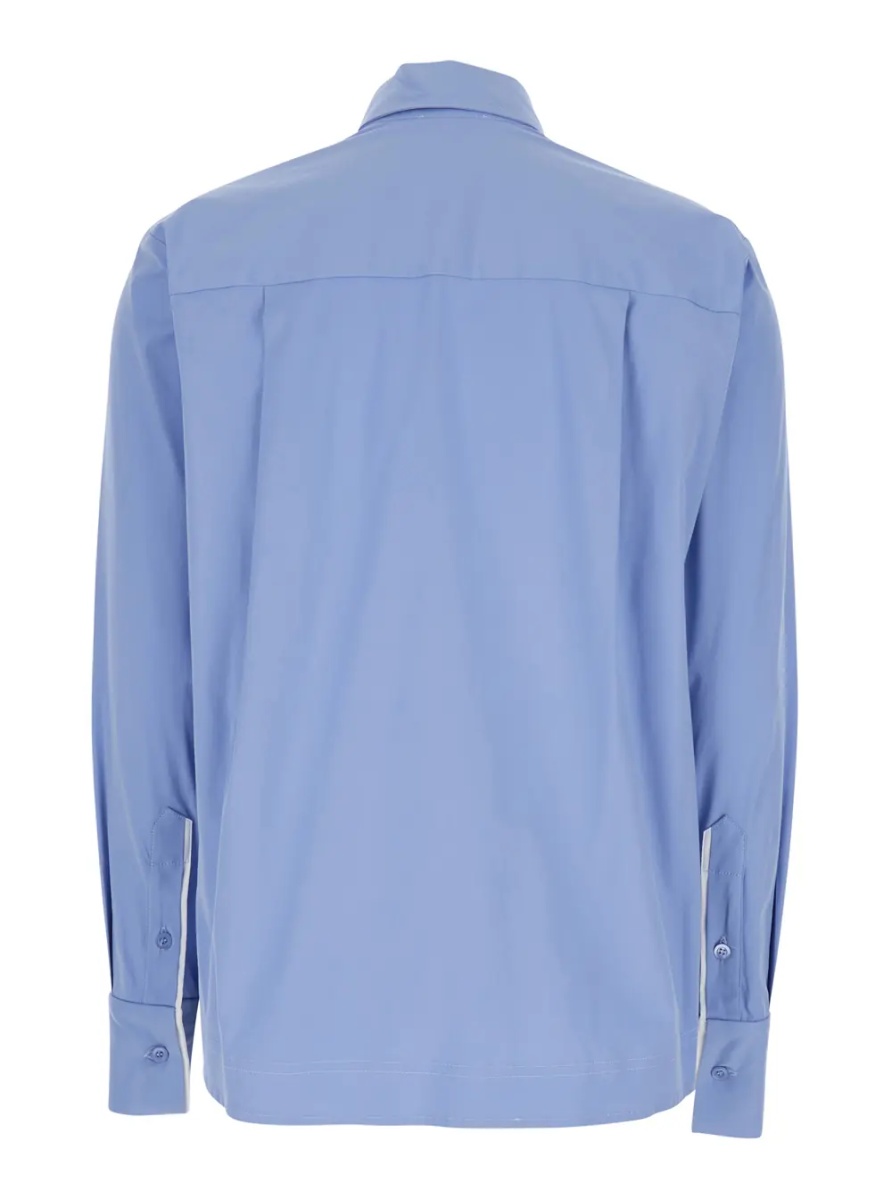Camasa Blue Stretch Cotton Classic Collar Shirt for Women - Img 2