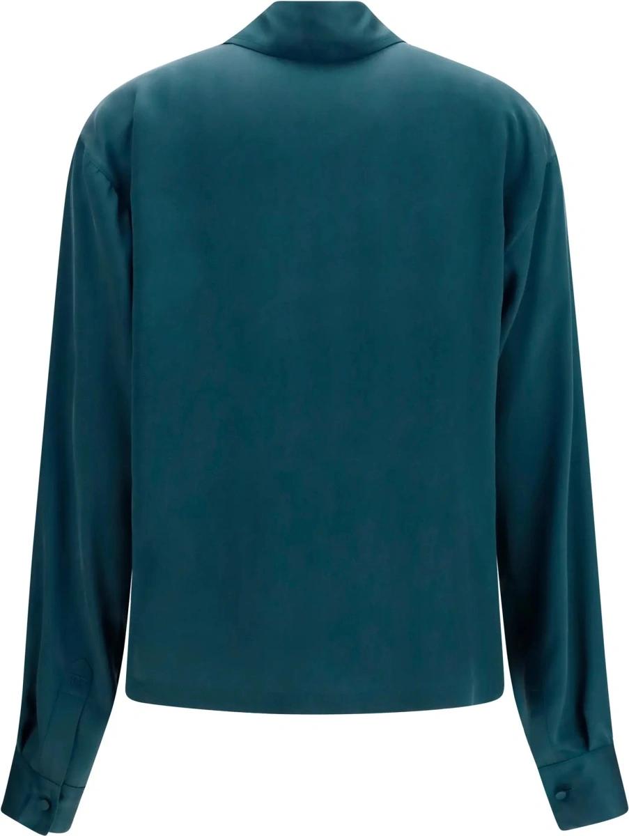 Camasa casual Deep V-neck silk Shirt - Img 2