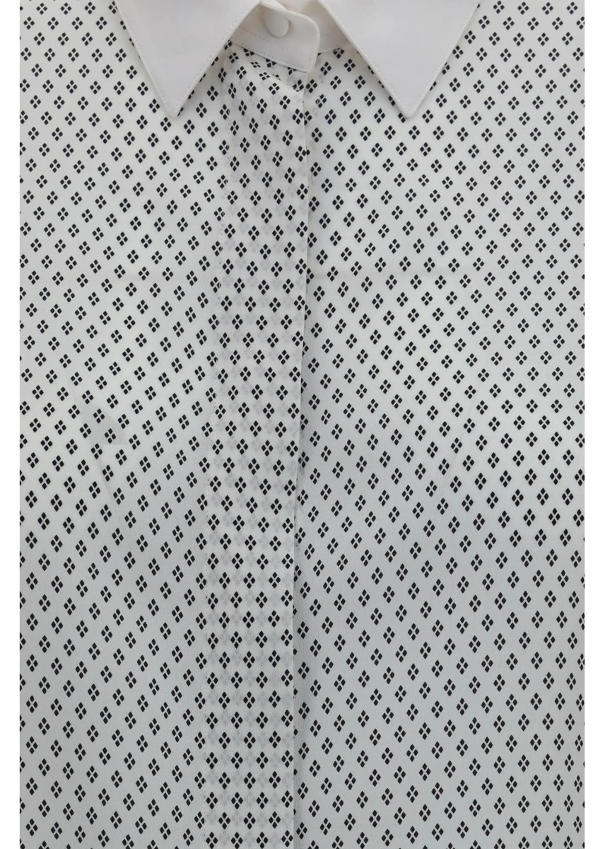 Camasa casual Diamond print silk crêpe de chine Shirt - Img 3
