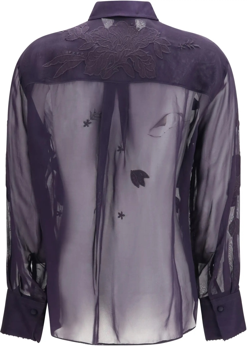 Camasa casual Organza Shirt with floral embroidery - Img 2
