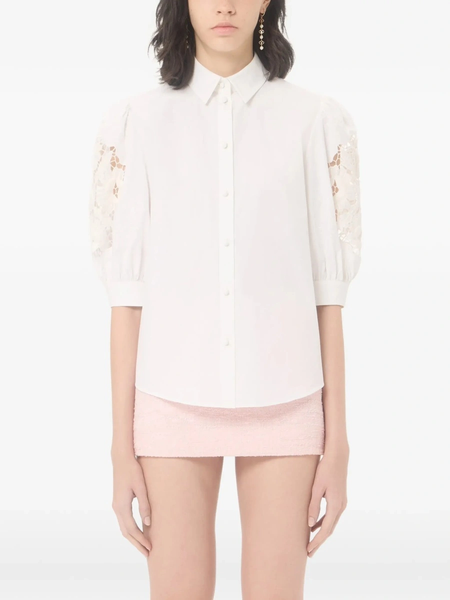 Camasa casual Shirt with Sangallo lace sleeves - Img 5