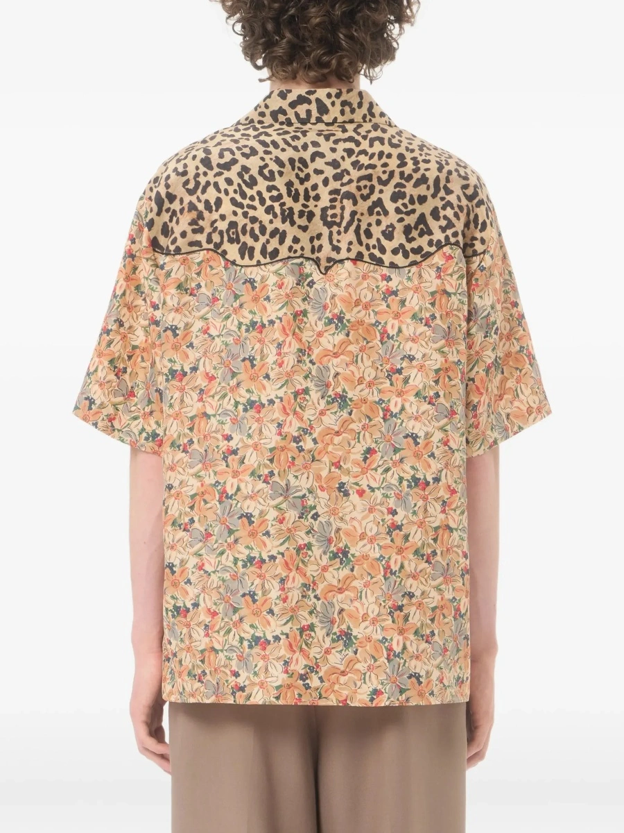 Camasa casual Short-sleeve floral and leopard print Shirt - Img 7