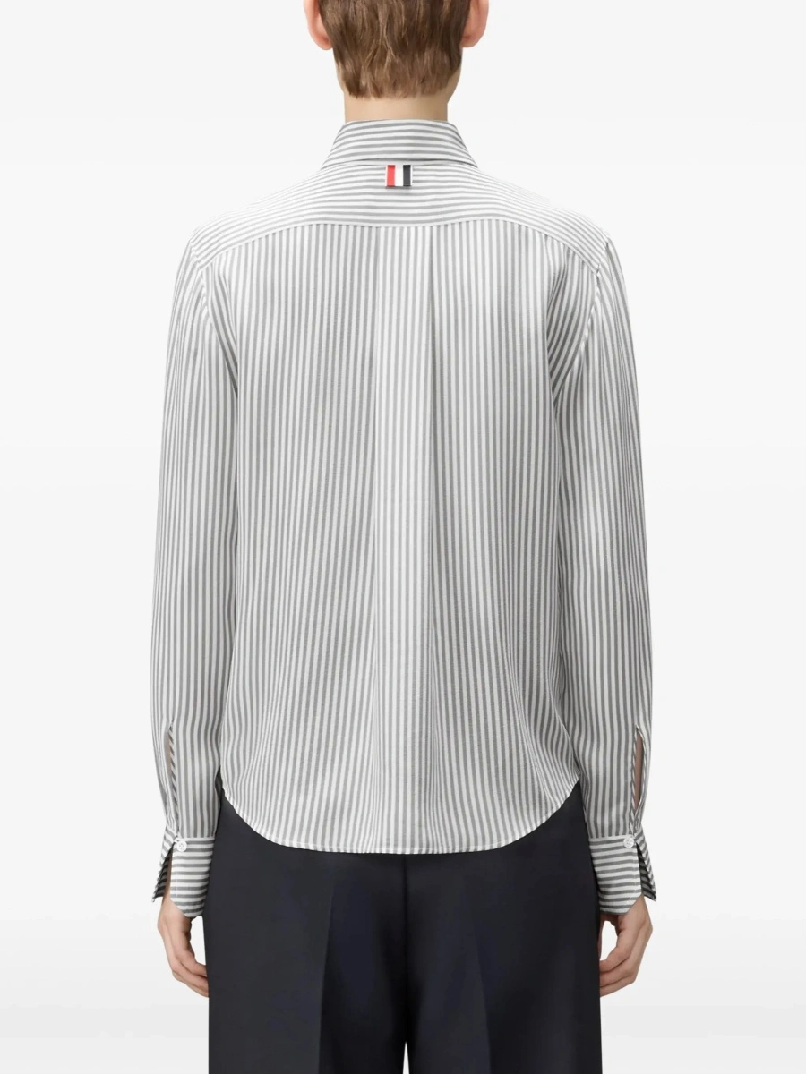 Camasa casual Thom Browne gri din matase - Img 7