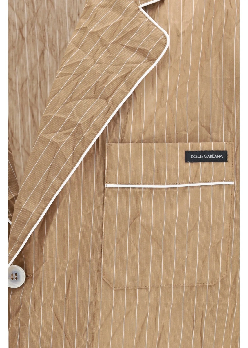 Camasa casual Vanity Shirt-style robe in froissé striped fabric - Img 3