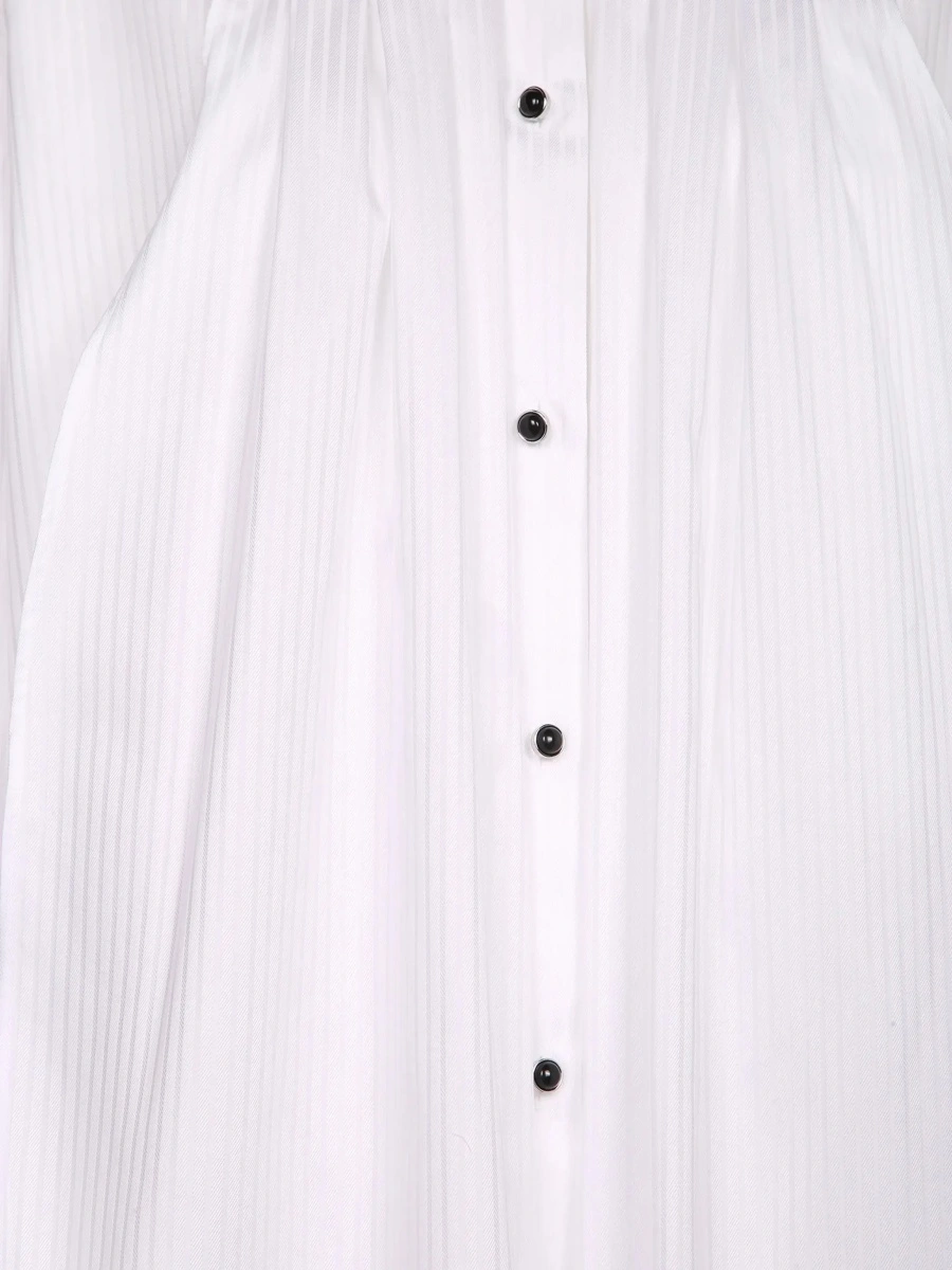 Camasa Emporio Armani alba din bumbac cu nod frontal si motiv in dungi - Img 5