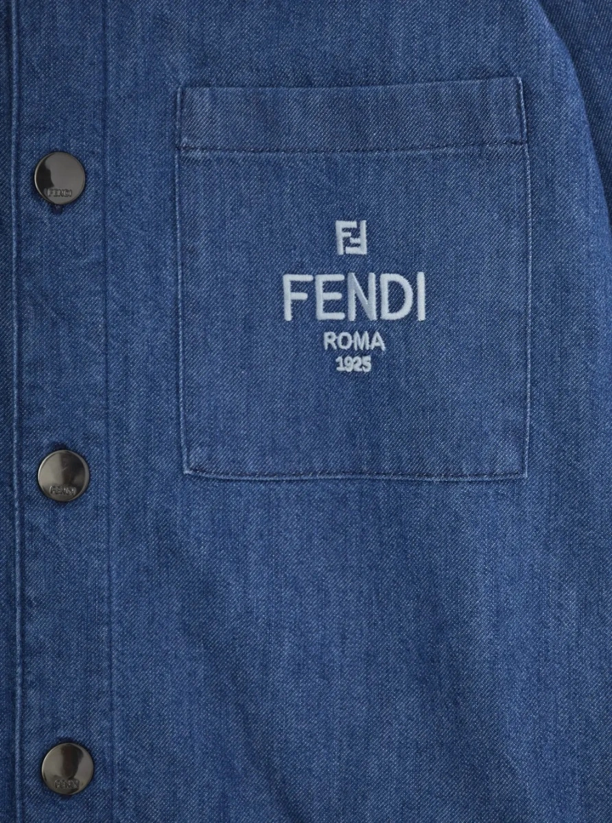 Camasa Fendi albastra din denim - Img 3