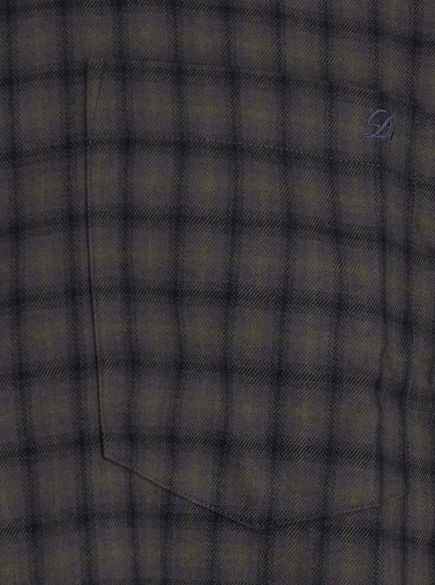 Camasa Green shirt with classic collar and all-over check motif in tech fabric for women - Img 2