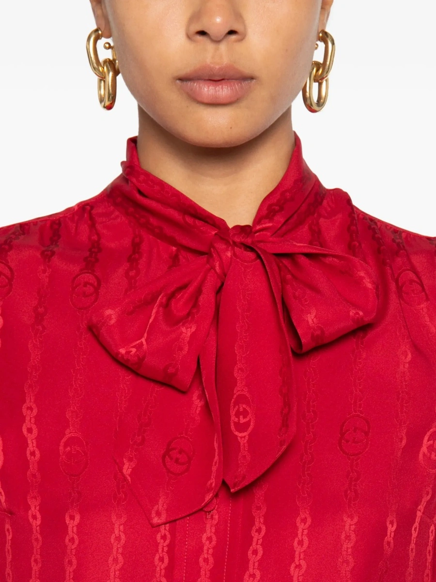 Camasa Gucci rosie din matase - Img 7
