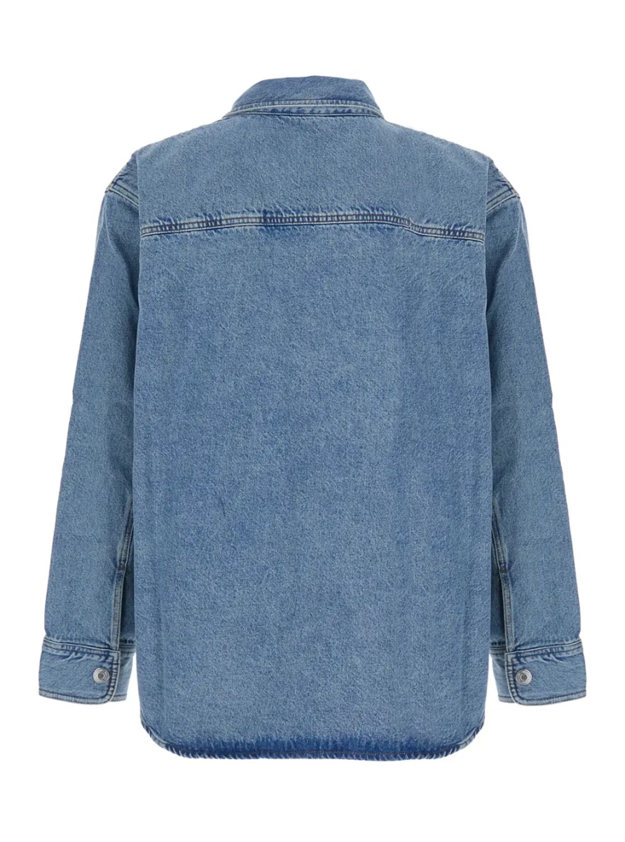 Camasa light blue Shirt with classic collar and tone-on-tone ADC embroidery on the front in cotton for men - Img 2