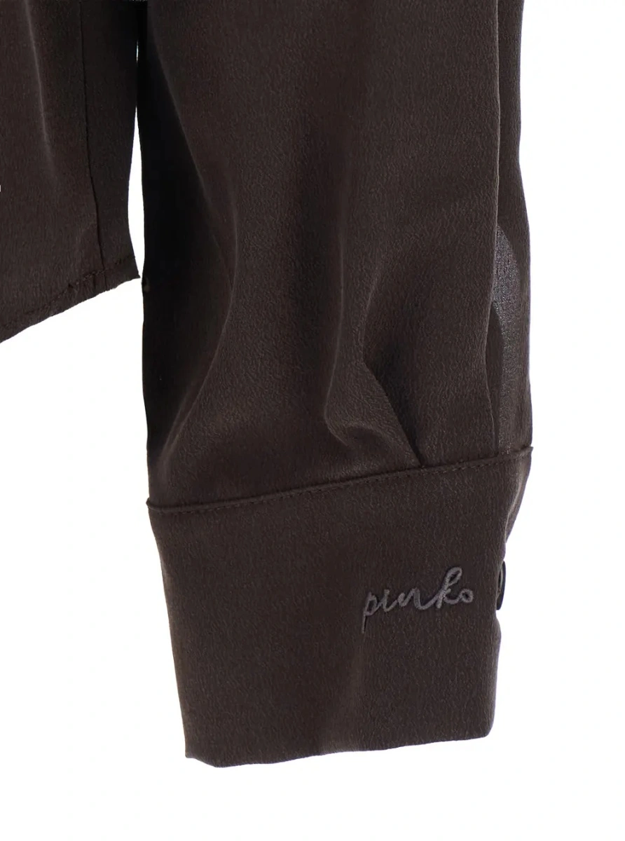 Camasa Pinko maro din crepe de Chine - Img 3