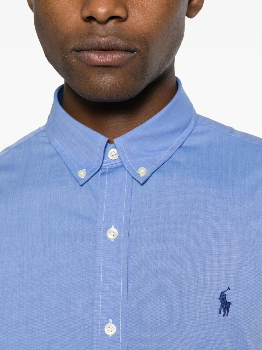 Camasa Ralph Lauren albastra din bumbac 'Slim Fit' - Img 7