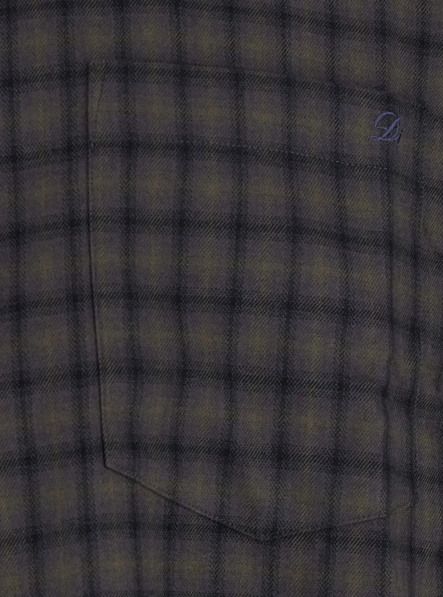 Camasa UNISEX CHECKED FLANNEL SHIRT with collar and long sleeves in polyester and rayon green unisex - Img 2