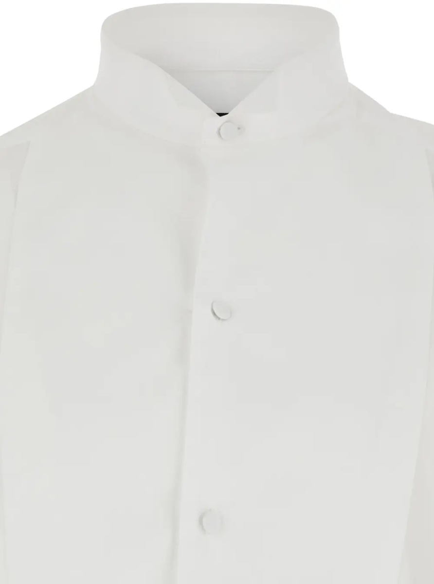 Camasa White Long-Sleeved Shirt with Tone-on-Tone Button Closure in Cotton for Men - Img 3