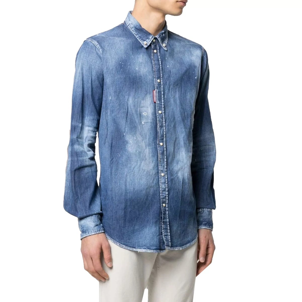 Camasi Dsquared2 Distressed Effect Denim Shirt - Img 2
