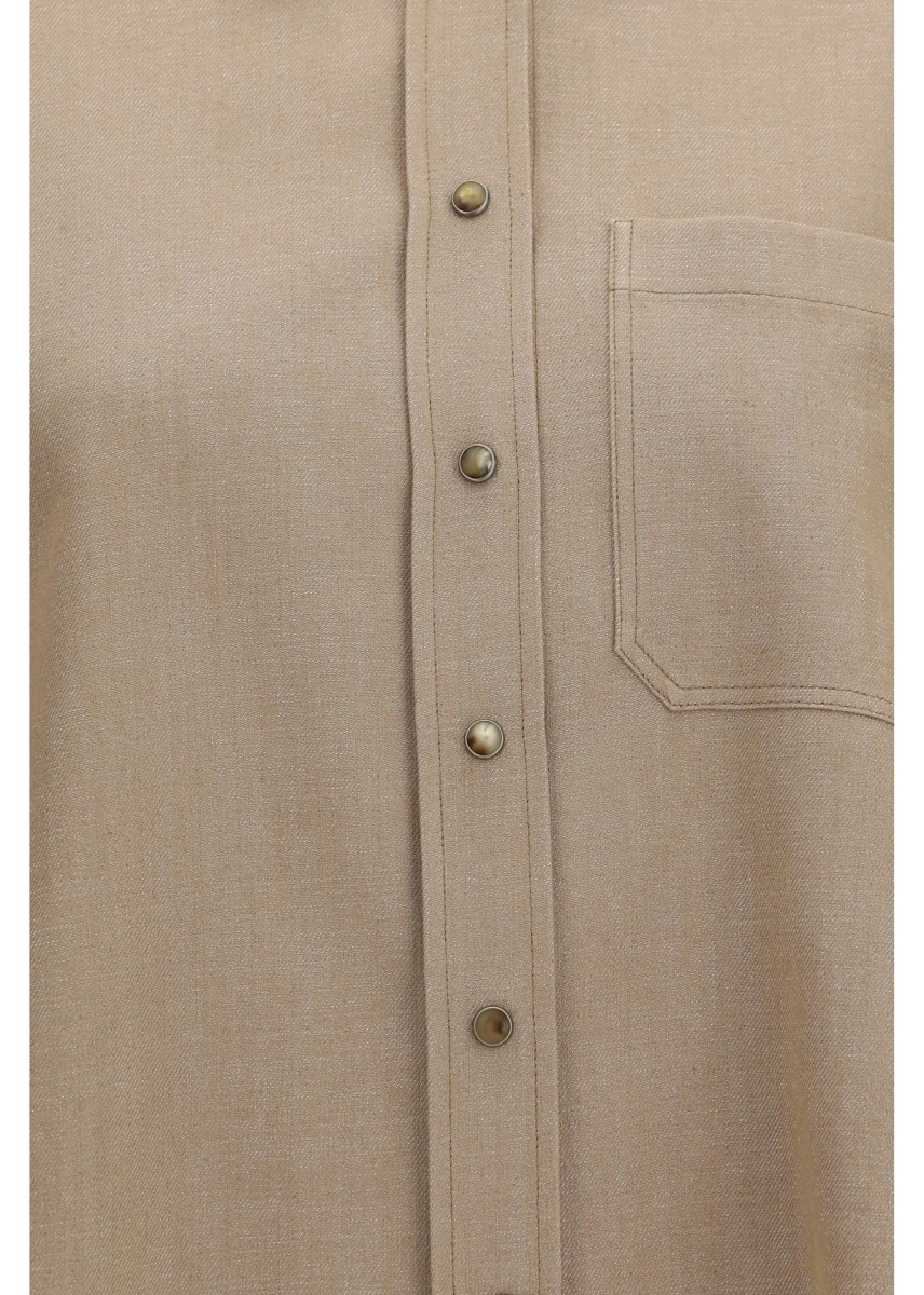 Camasi No Fade Sparkling denim Shirt with Shiny Collar - Img 3