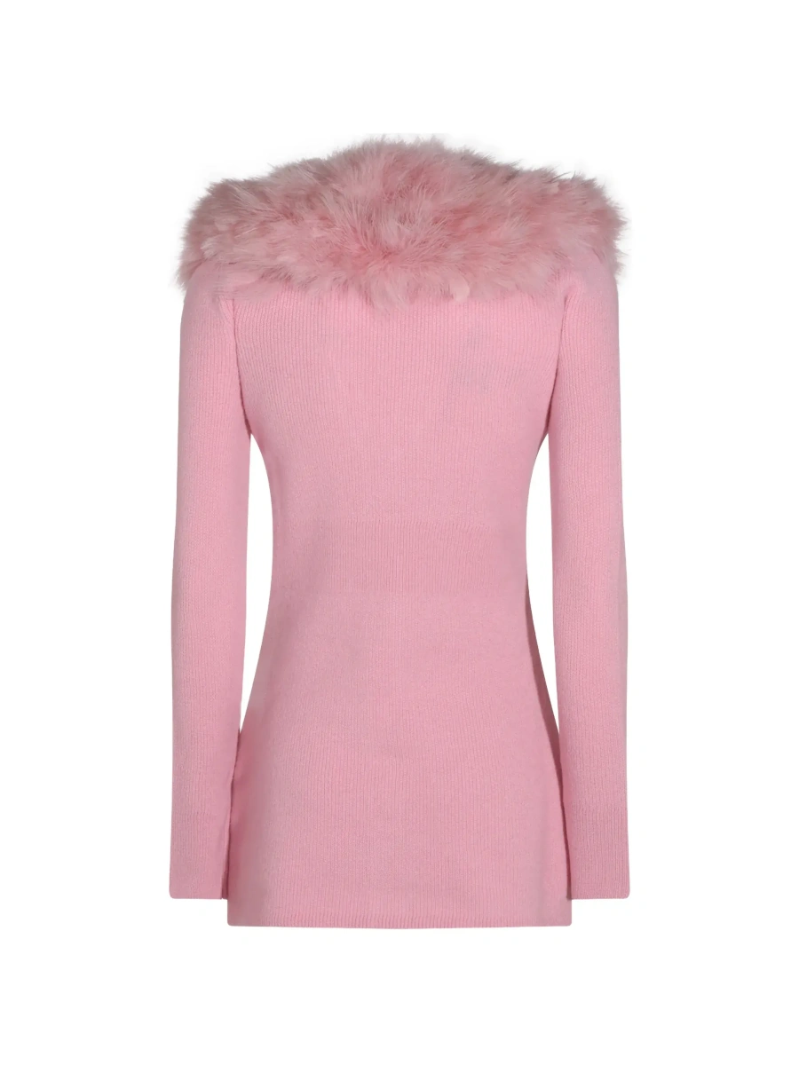 Cardigan Blumarine roz din lana - Img 5