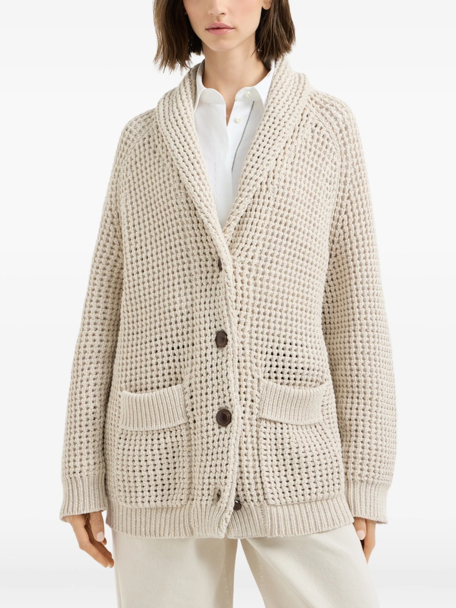 Cardigan Brunello Cucinelli neutru - Img 3