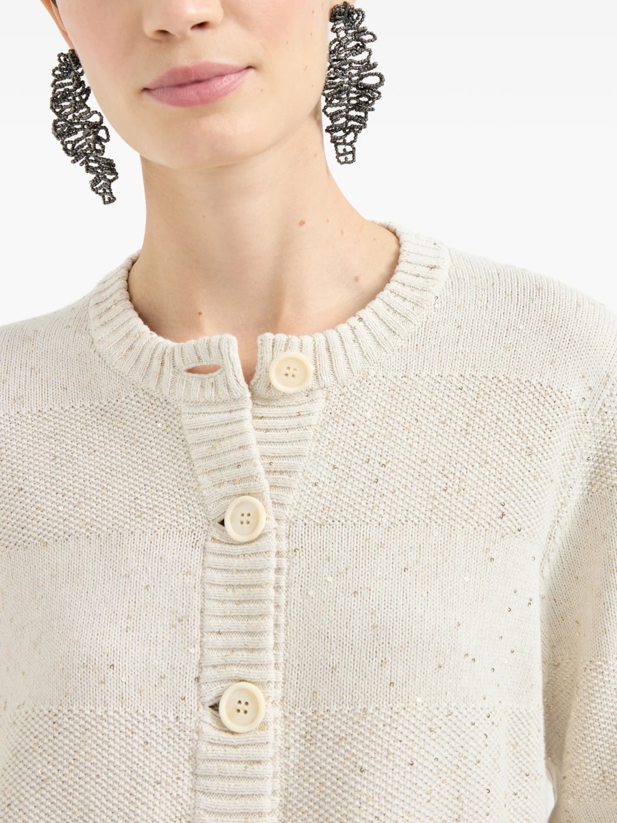 Cardigan Brunello Cucinelli neutru - Img 5