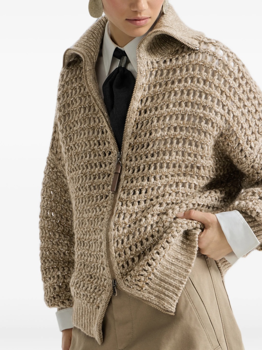 Cardigan Brunello Cucinelli neutru - Img 5