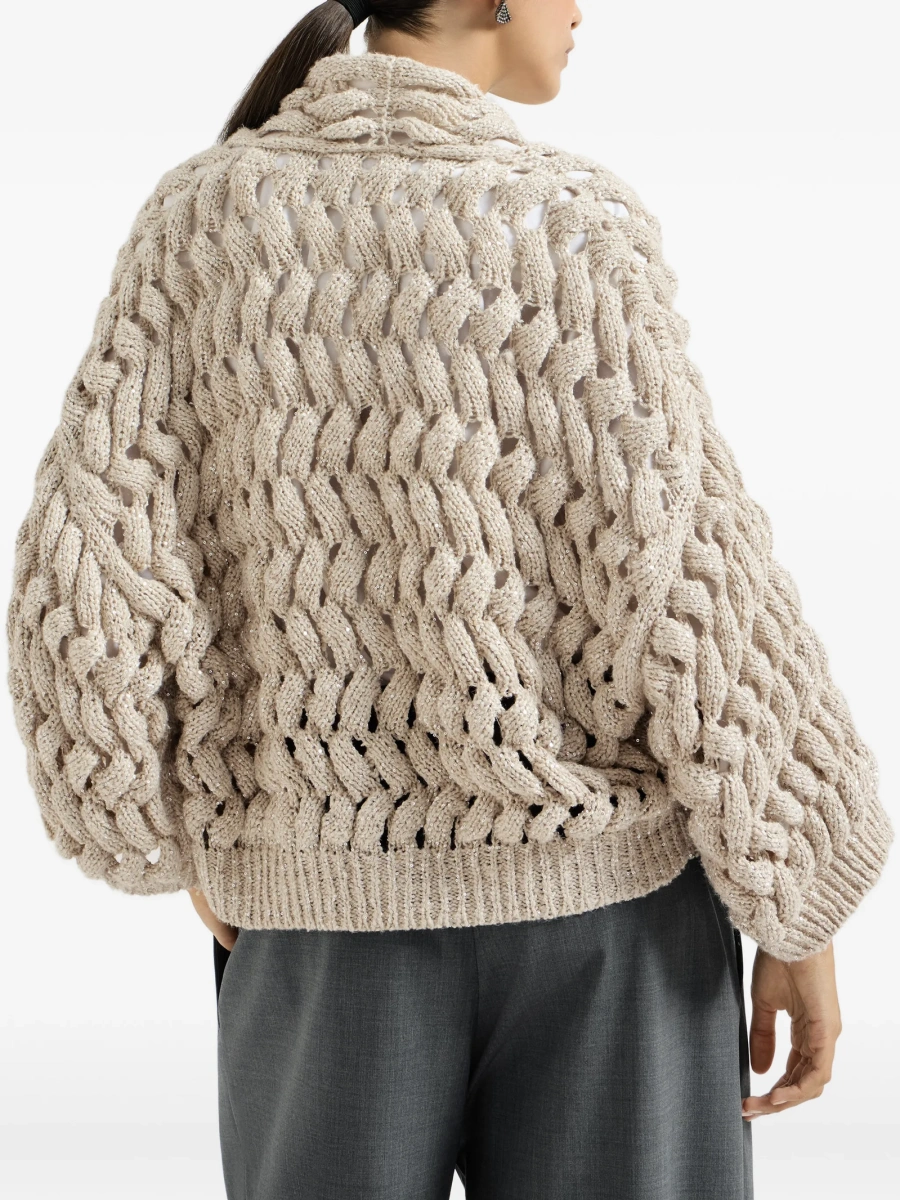 Cardigan Brunello Cucinelli neutru - Img 4