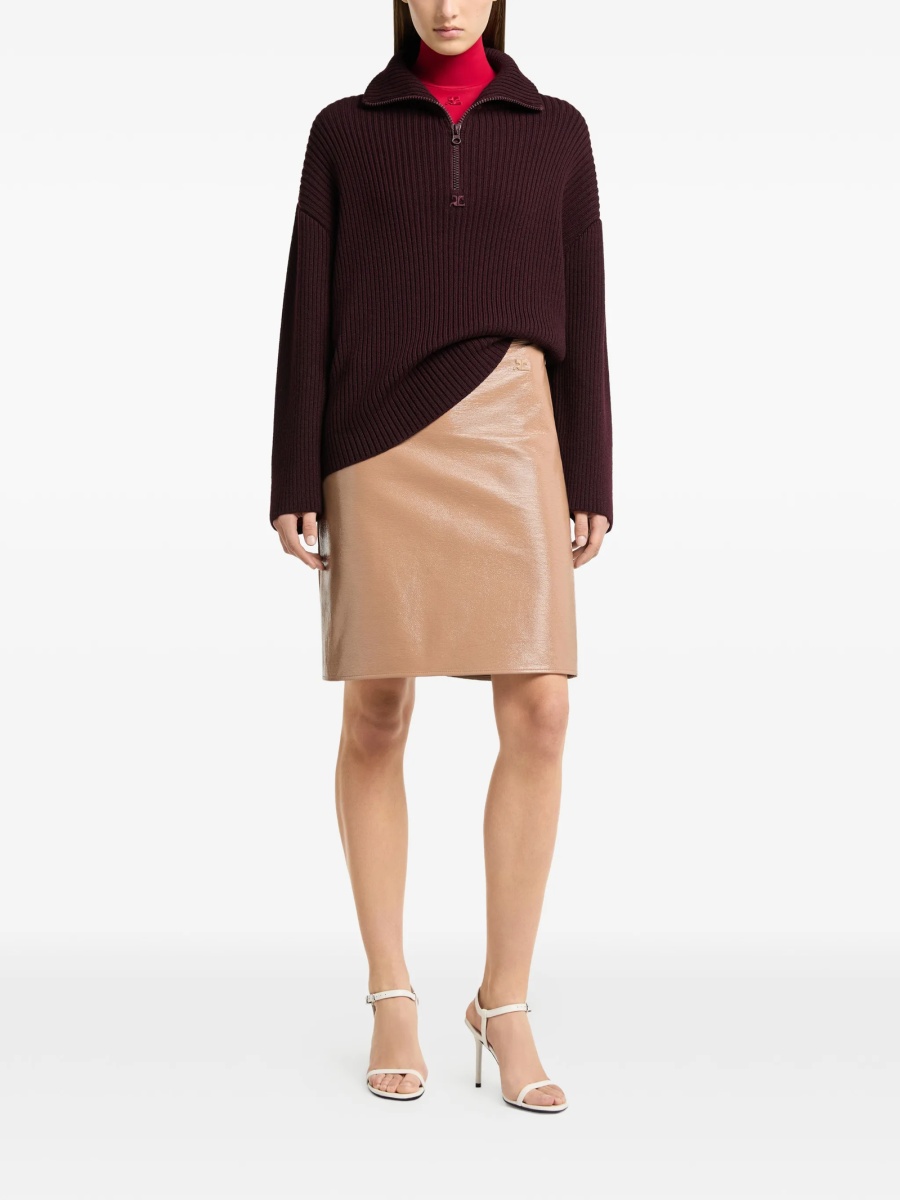 Cardigan COURRÈGES rosu din merino - Img 2