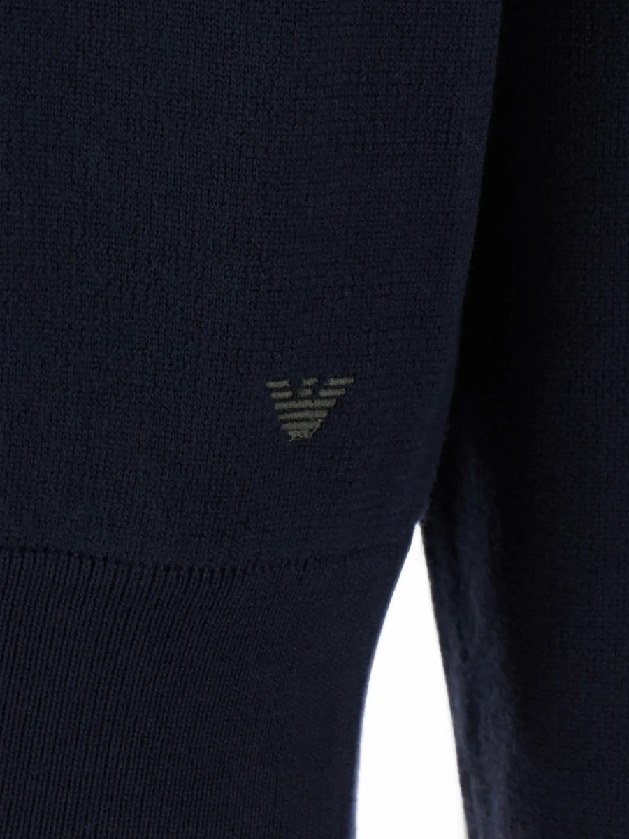 Cardigan Emporio Armani albastru din lana - Img 5