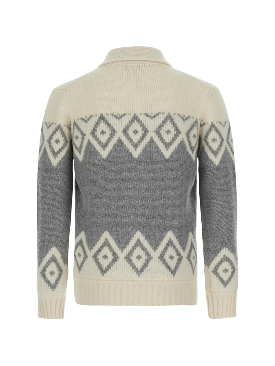 Cardigan Kangra multicolor din lana si casmir - Img 4