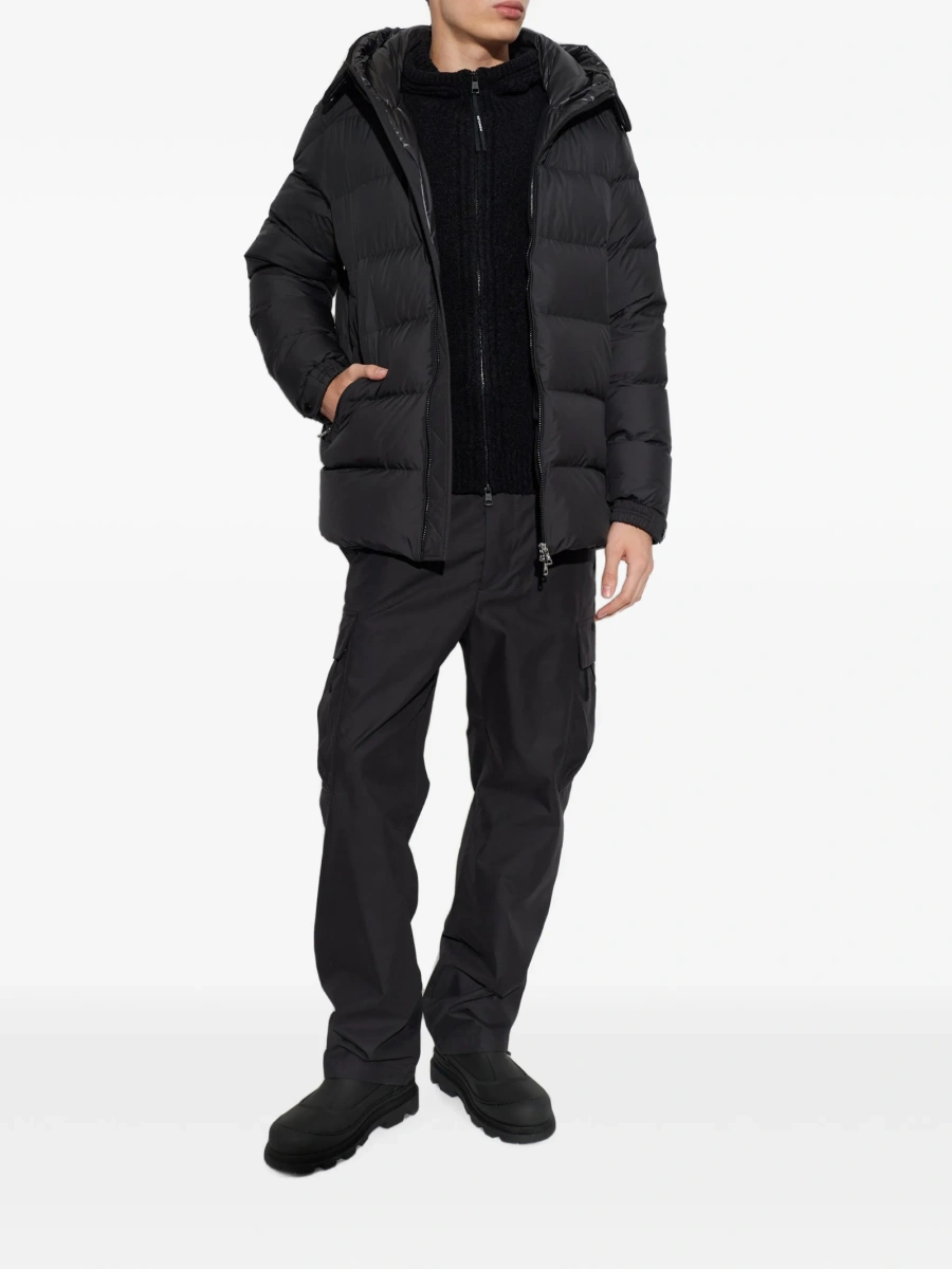 Cardigan Moncler negru din lana si nylon - Img 2