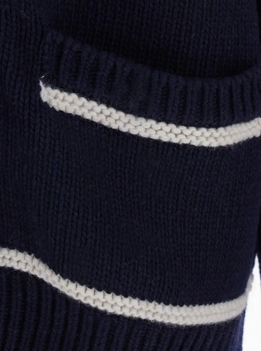 Cardigan Sebago albastru din lana - Img 3
