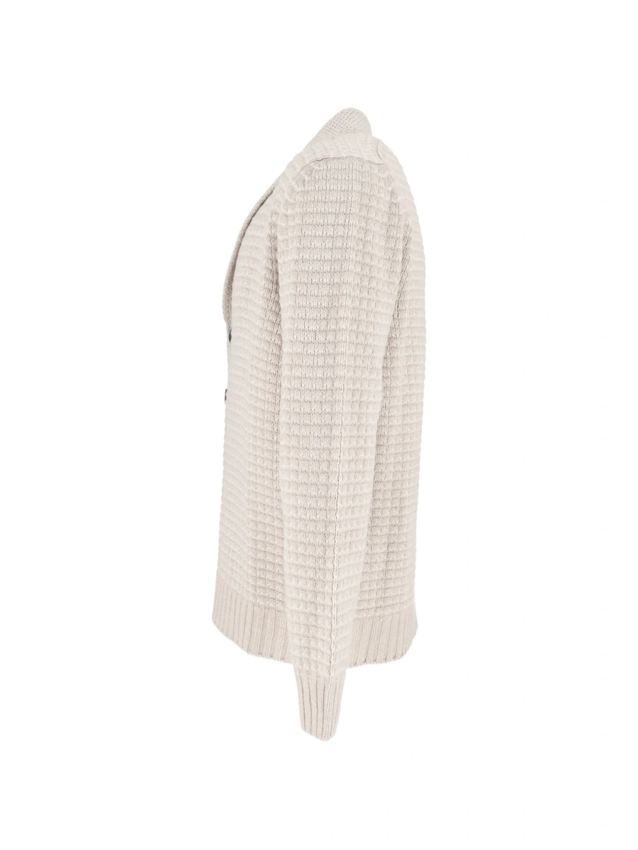 Cardigan SETTE FILI CASHMERE gri din casmir si lana - Img 2