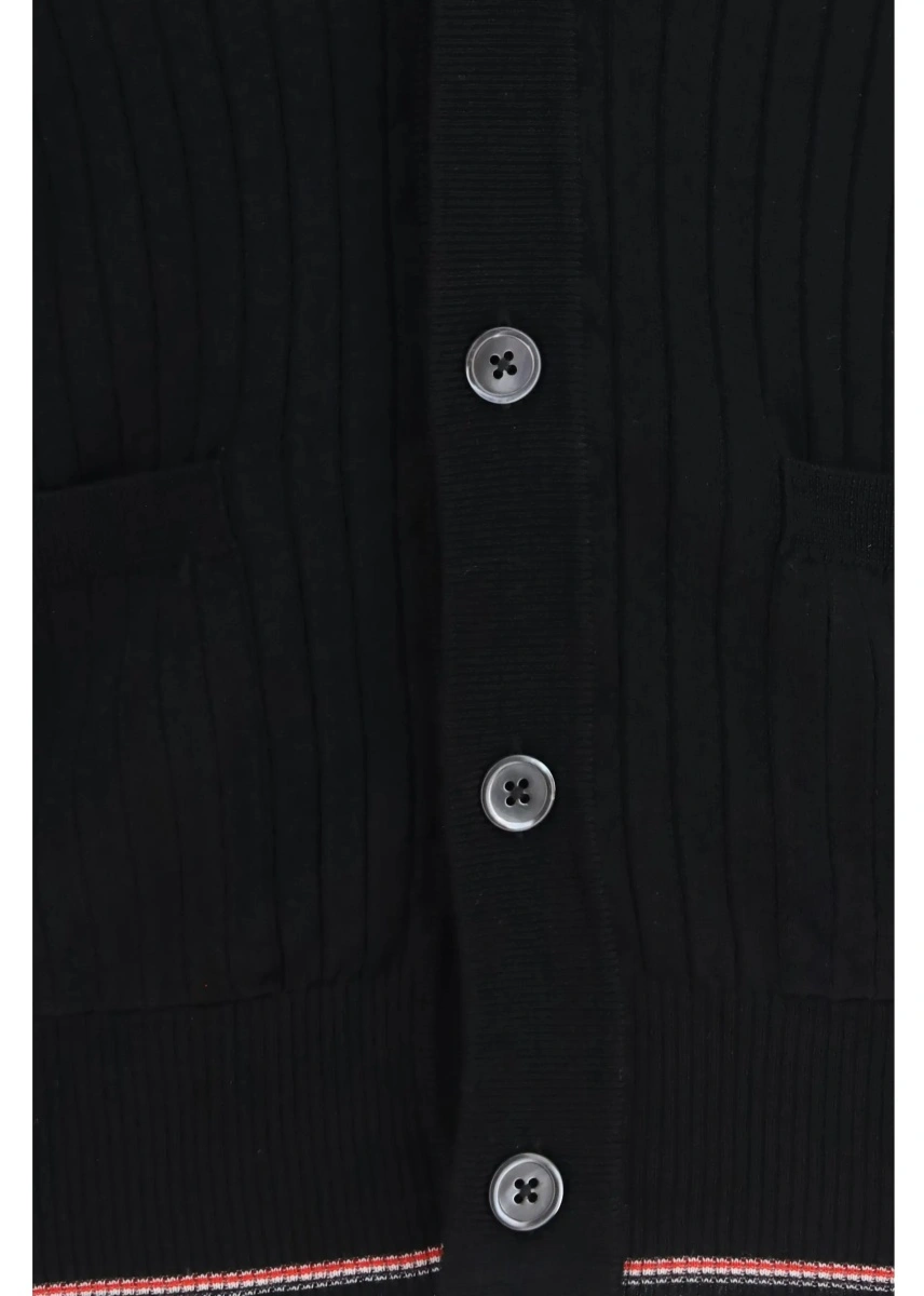Cardigan Thom Browne negru din lana merinos - Img 3
