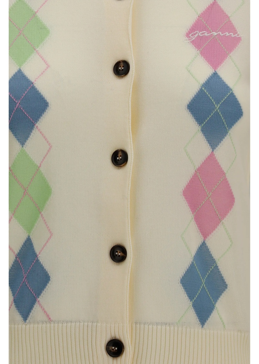 Cardigane Diamond-pattern Cardigan - Img 3