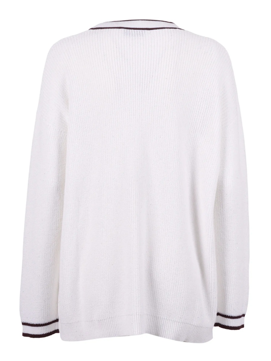 Cardigane Pannocchia cardigan with contrast trim - Img 2
