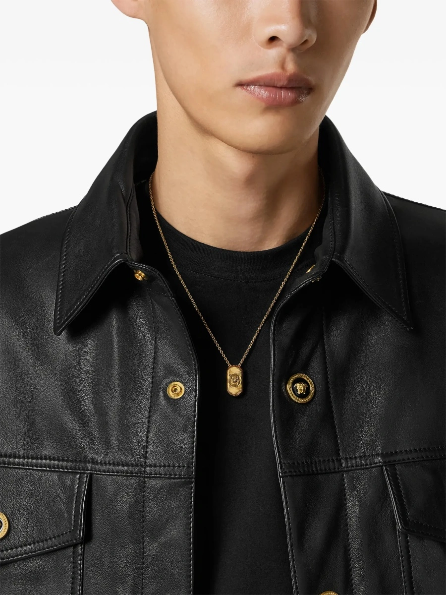 Colier Versace 'Medusa' auriu din alama - Img 4