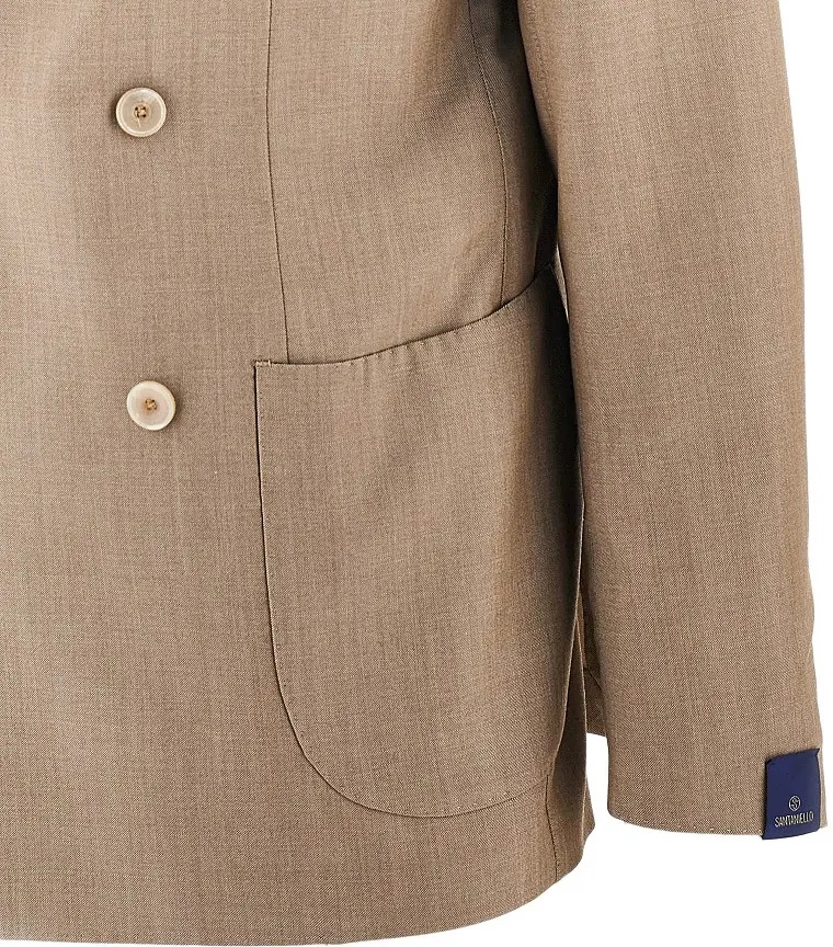 Costum Light wool double-breasted tailored suit - Img 2