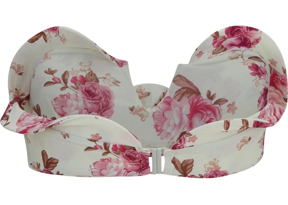 Costume Sculptural floral-print bandeau Swim Top - Img 2