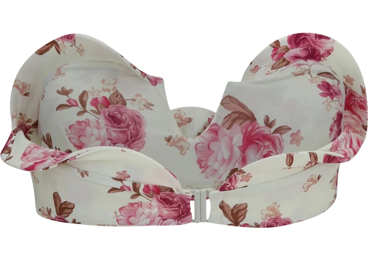 Costume Sculptural floral-print bandeau Swim Top - Img 2