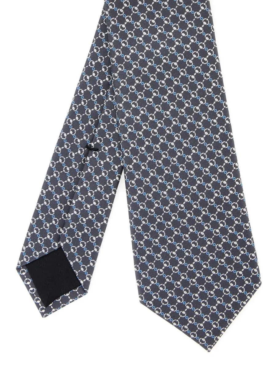 Cravata Gucci gri din matase - Img 2