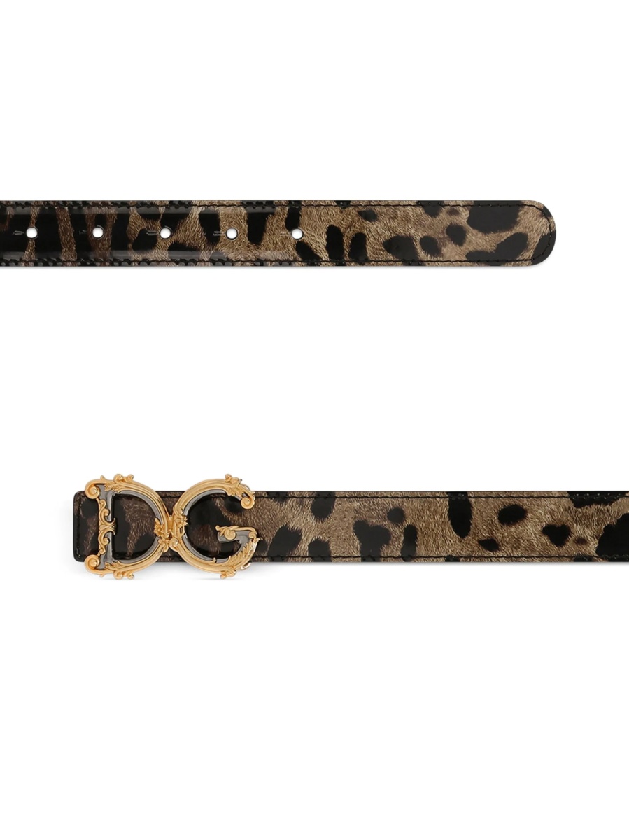Curea Dolce &amp; Gabbana Leopard maro din piele - Img 2