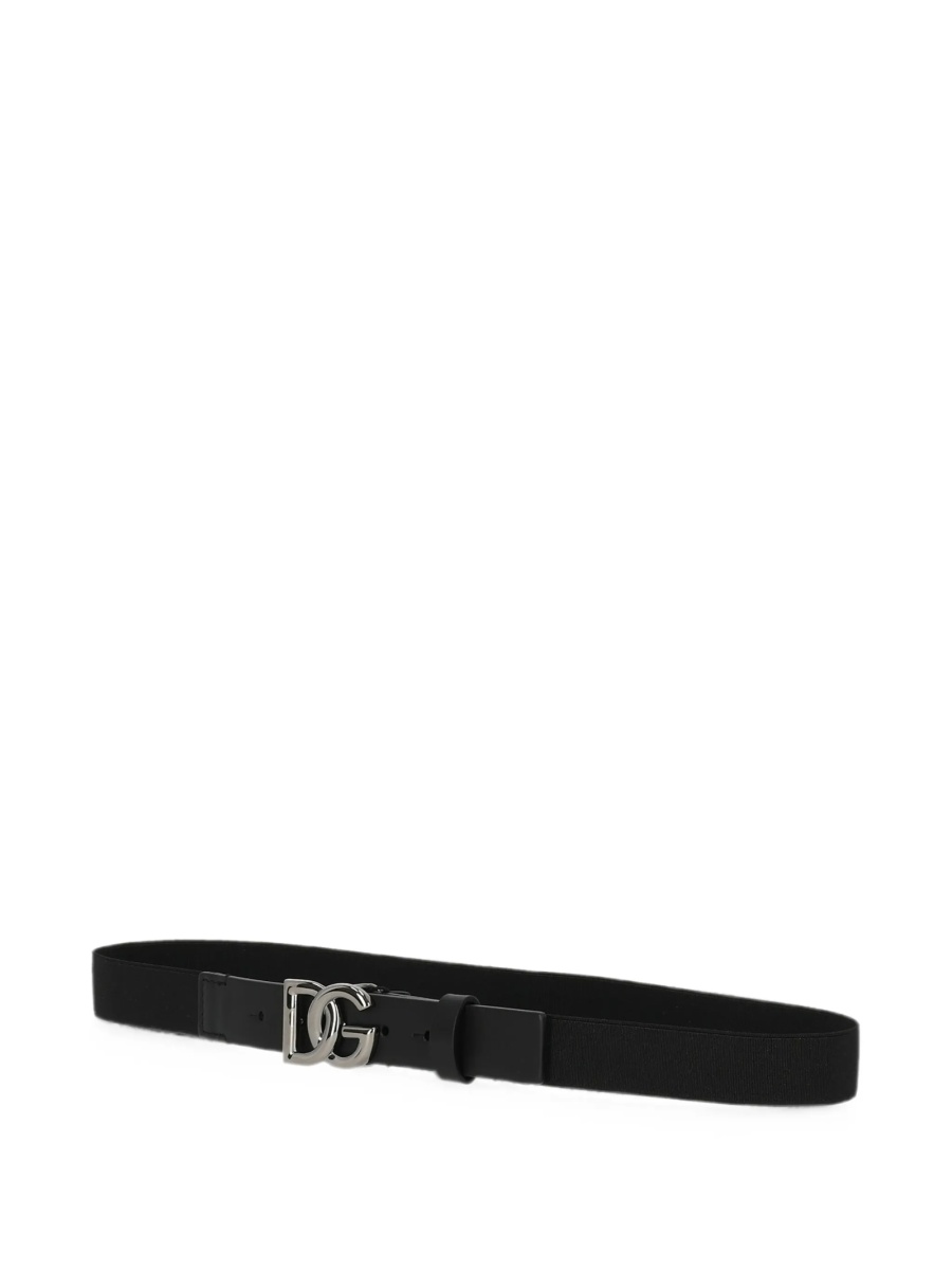 Curea Dolce &amp; Gabbana neagra din piele si spandex/elastan - Img 3