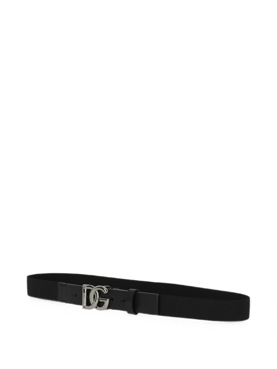 Curea Dolce &amp; Gabbana neagra din piele si spandex/elastan - Img 3