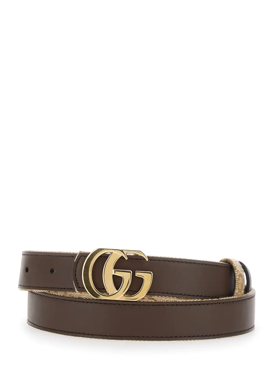Curea Gucci bej din canvas GG si piele - Img 3
