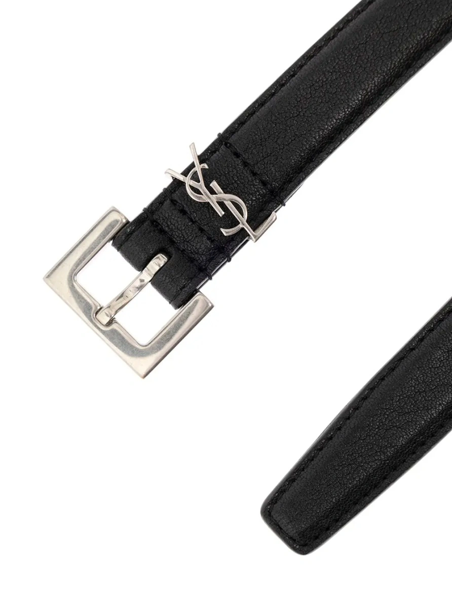 Curea Saint Laurent neagra din piele - Img 3