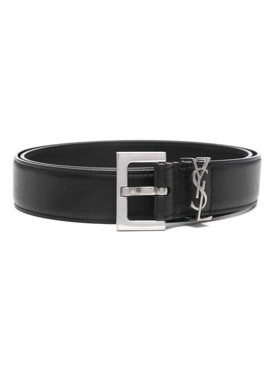 Curea Saint Laurent neagra din piele - Img 5